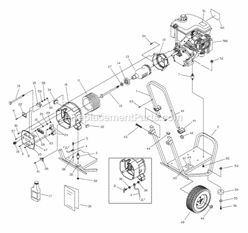 Main_Unit Diagram and Parts List for 1523-0  Briggs and Stratton Generator